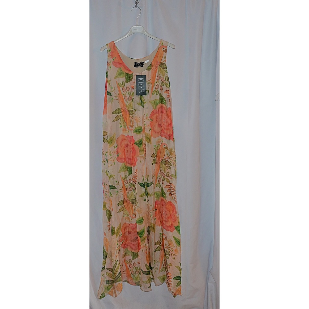 Etern Floral Parrot Silk Blend Maxi Dress - Picture 2 of 7